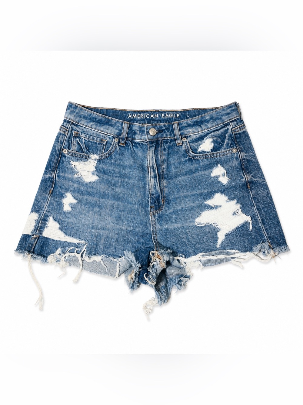 American Eagle Outfitters Distressed Blue Denim Jean Shorts